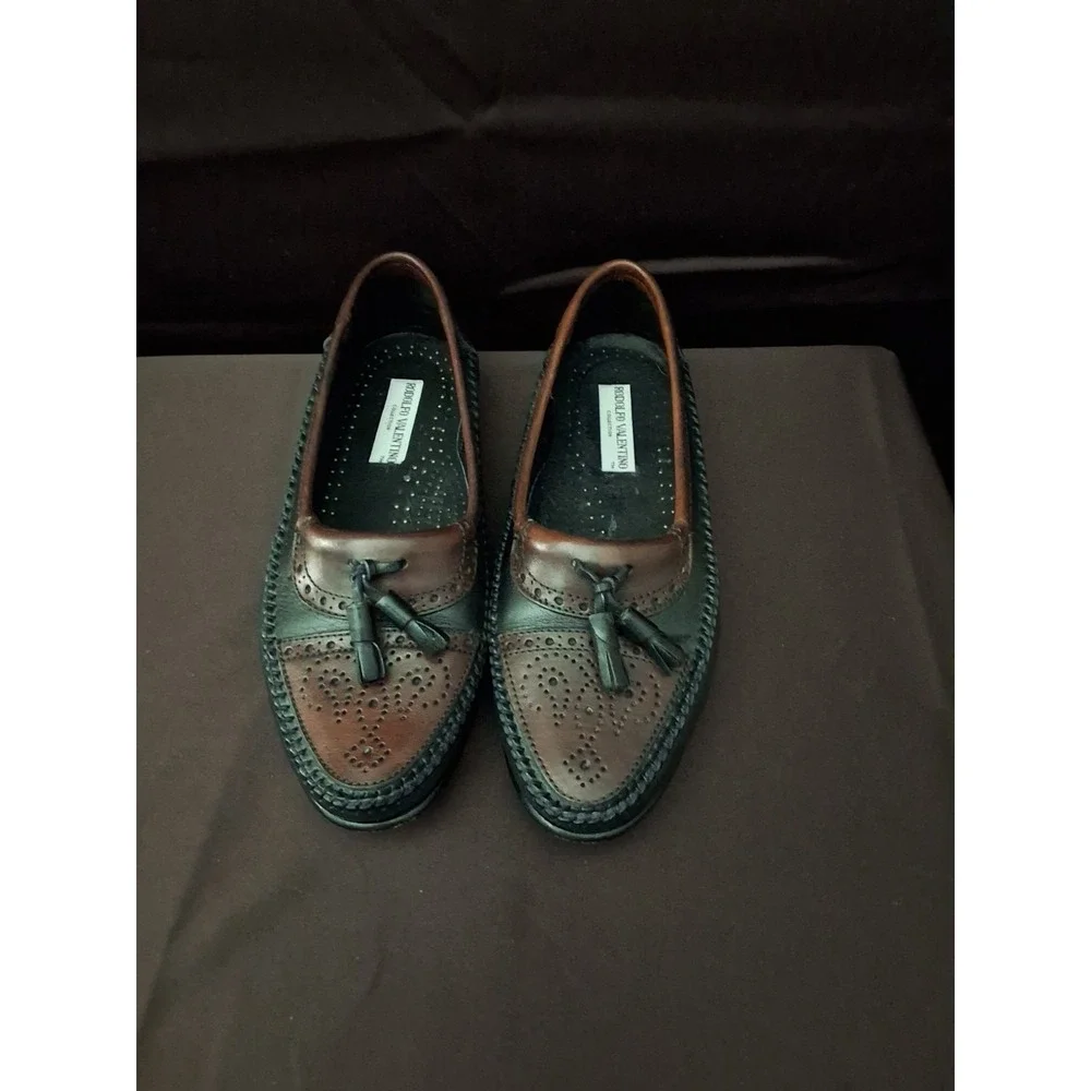 Vintage Rodolfo Valentino Tassel Leather Loafers. Made‎ In Spain! Size 8